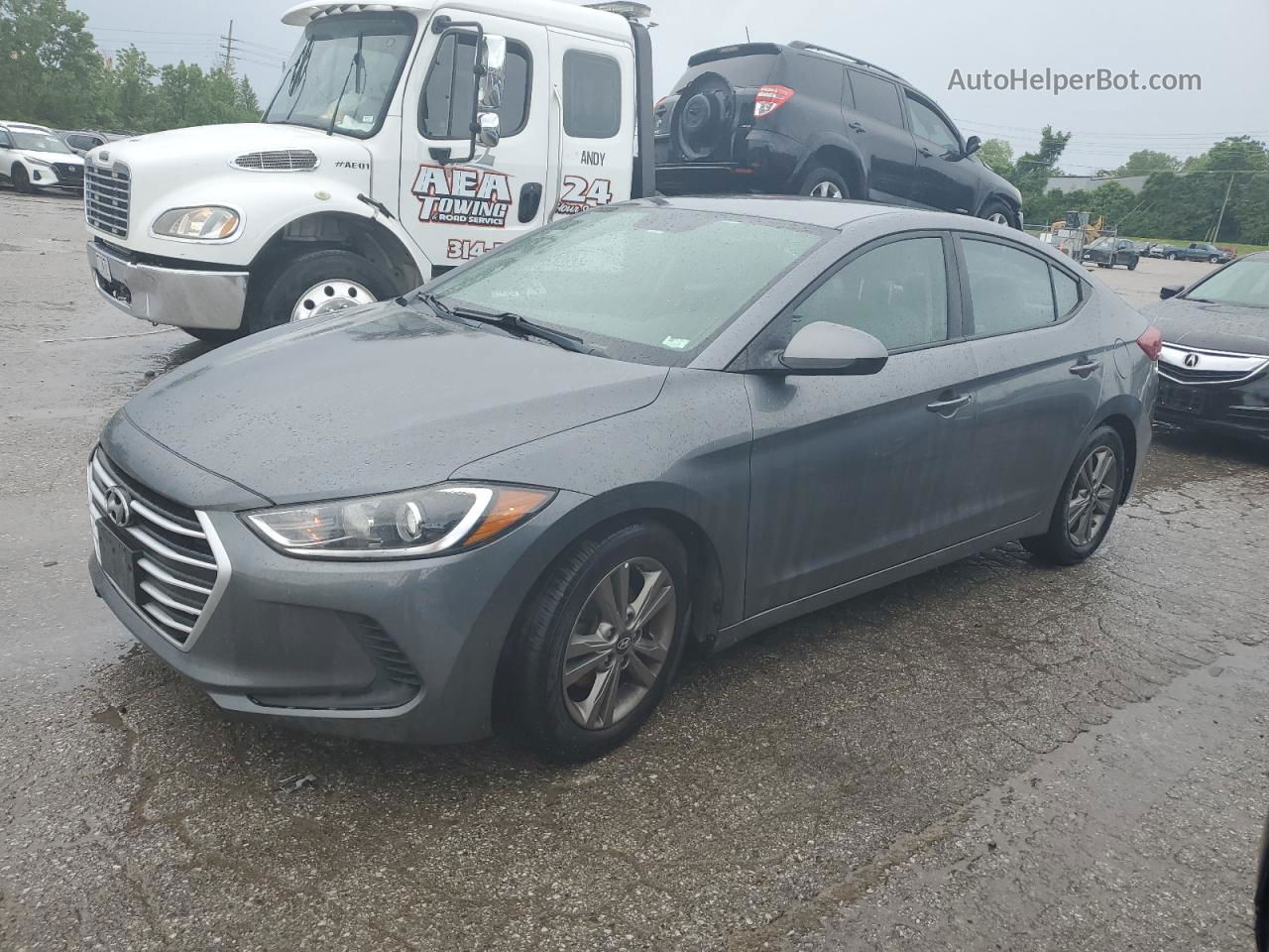 2018 Hyundai Elantra Sel Gray vin: 5NPD84LF5JH258374