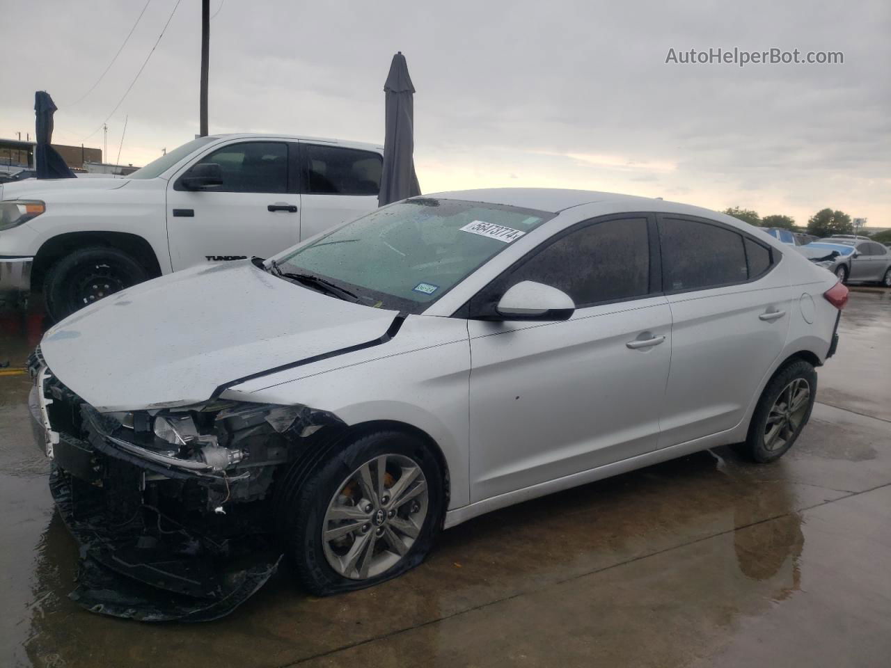 2018 Hyundai Elantra Sel Silver vin: 5NPD84LF5JH285073