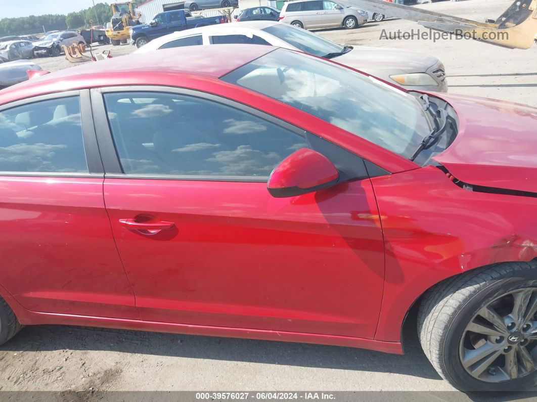 2018 Hyundai Elantra Sel Красный vin: 5NPD84LF5JH295795