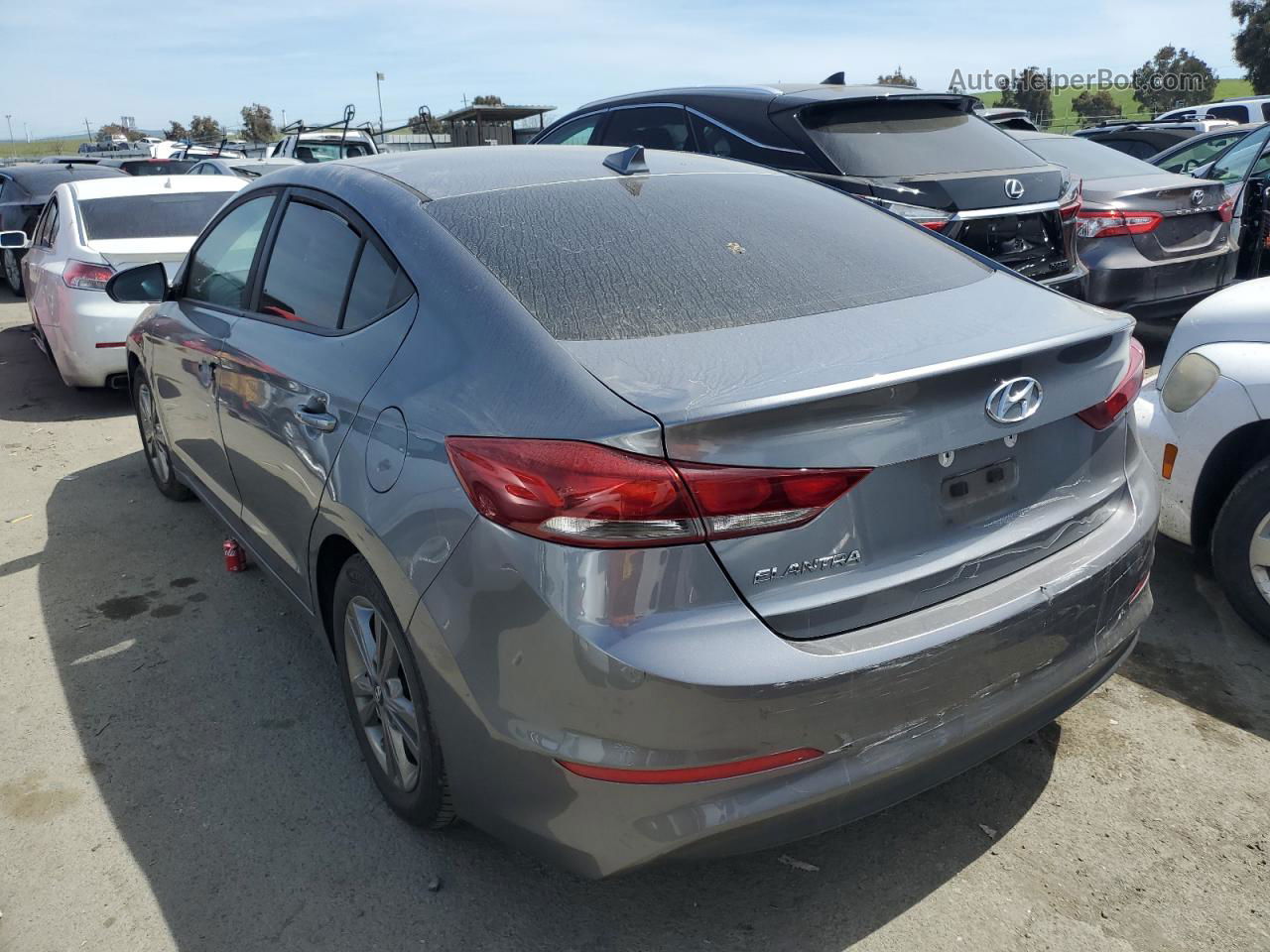 2018 Hyundai Elantra Sel Gray vin: 5NPD84LF5JH297935