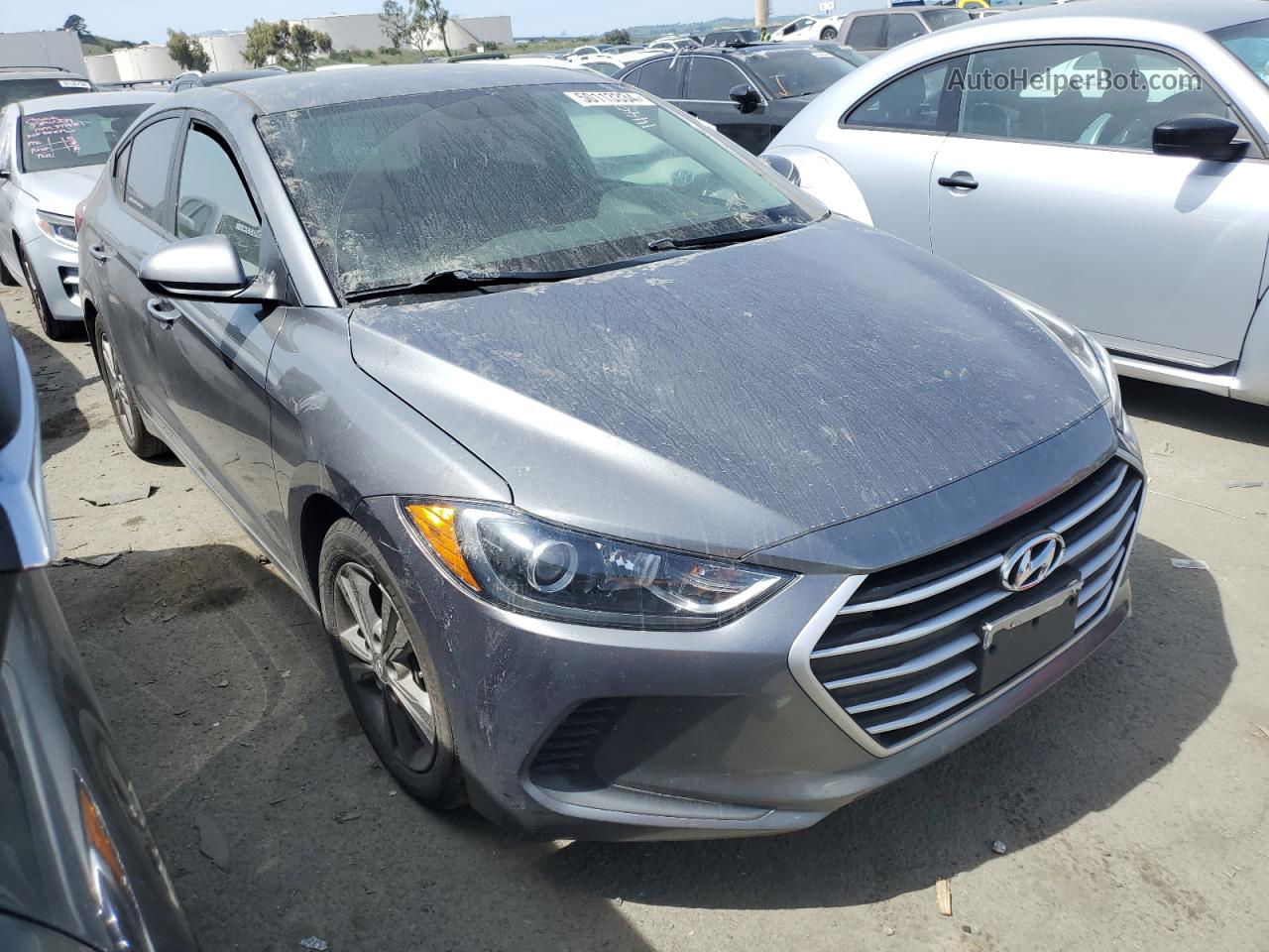 2018 Hyundai Elantra Sel Gray vin: 5NPD84LF5JH297935