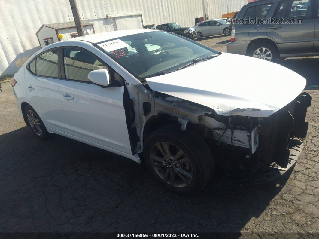 2018 Hyundai Elantra Sel White vin: 5NPD84LF5JH310716