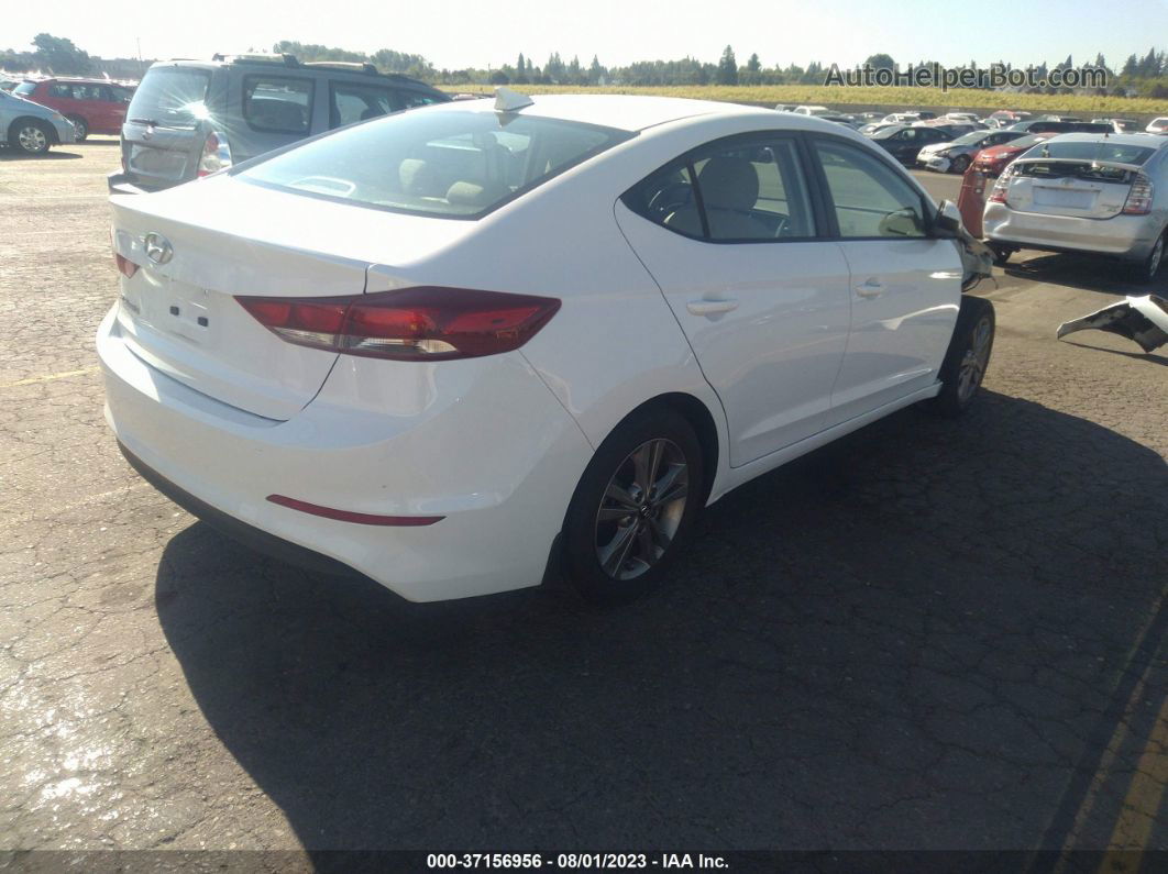 2018 Hyundai Elantra Sel White vin: 5NPD84LF5JH310716