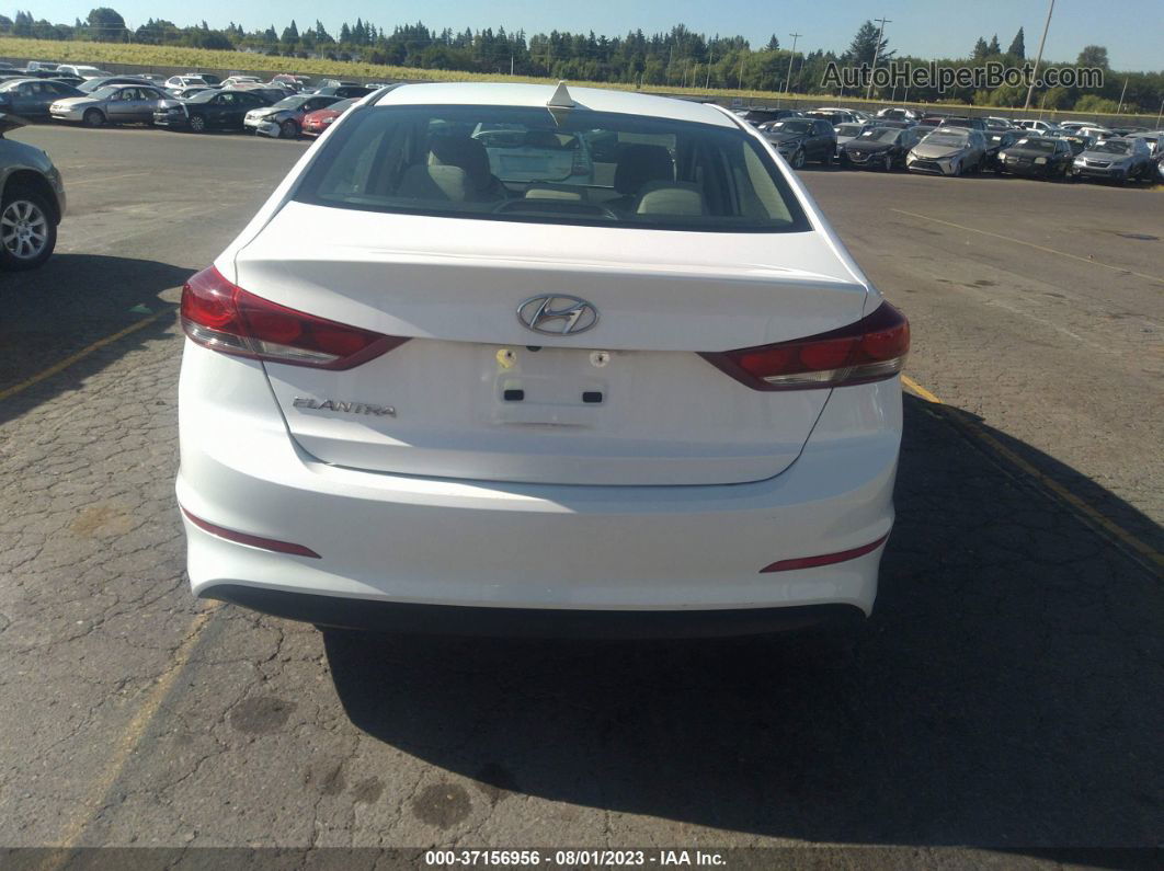 2018 Hyundai Elantra Sel White vin: 5NPD84LF5JH310716