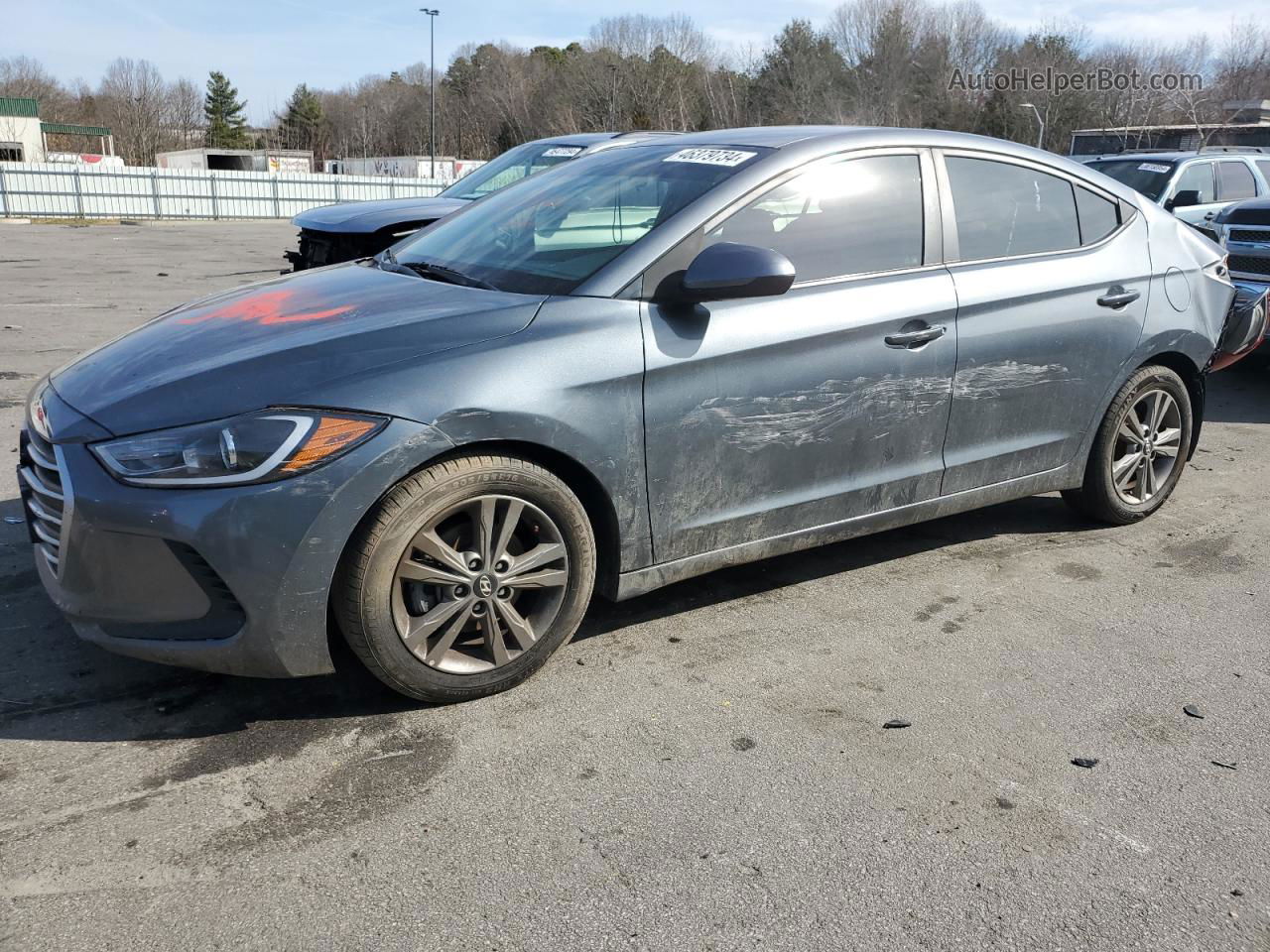 2018 Hyundai Elantra Sel Gray vin: 5NPD84LF5JH321473