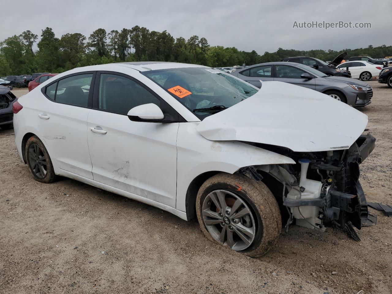 2018 Hyundai Elantra Sel White vin: 5NPD84LF5JH361004