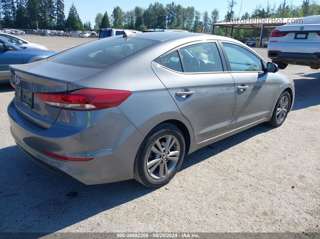 2018 Hyundai Elantra Sel Gray vin: 5NPD84LF5JH362878