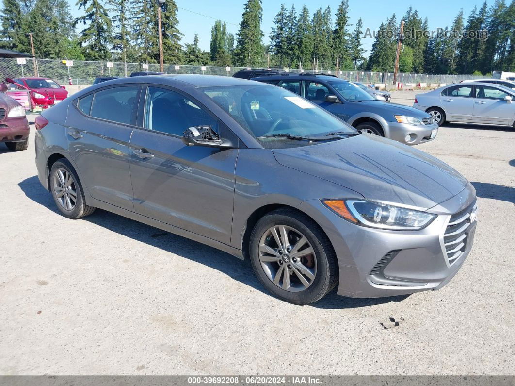 2018 Hyundai Elantra Sel Gray vin: 5NPD84LF5JH362878