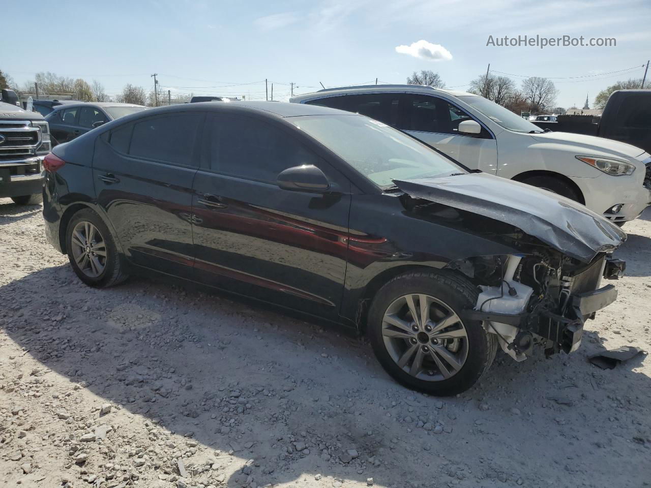 2018 Hyundai Elantra Sel Black vin: 5NPD84LF5JH373346