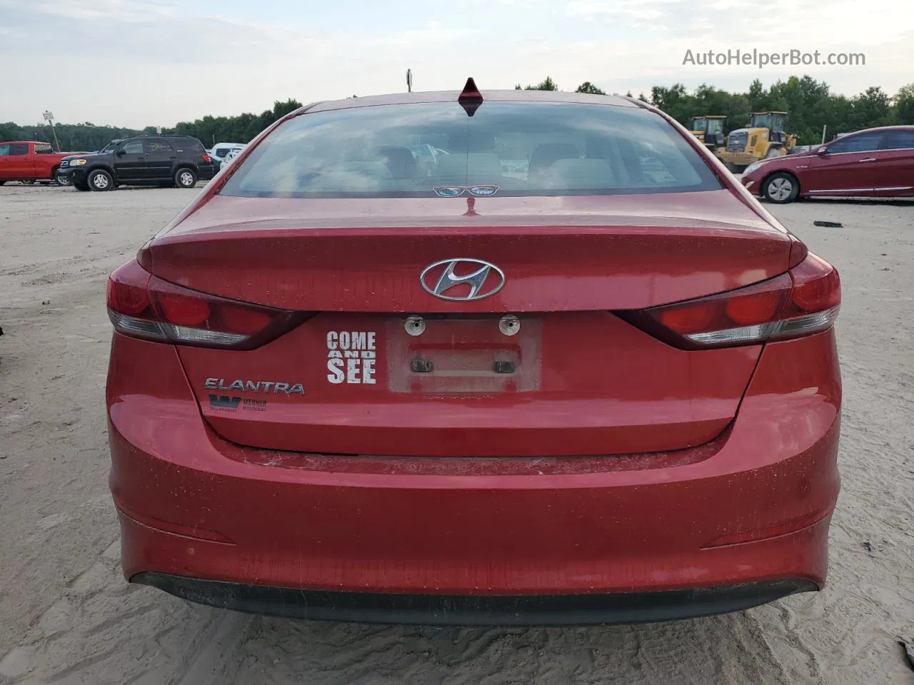 2018 Hyundai Elantra Sel Красный vin: 5NPD84LF5JH375582