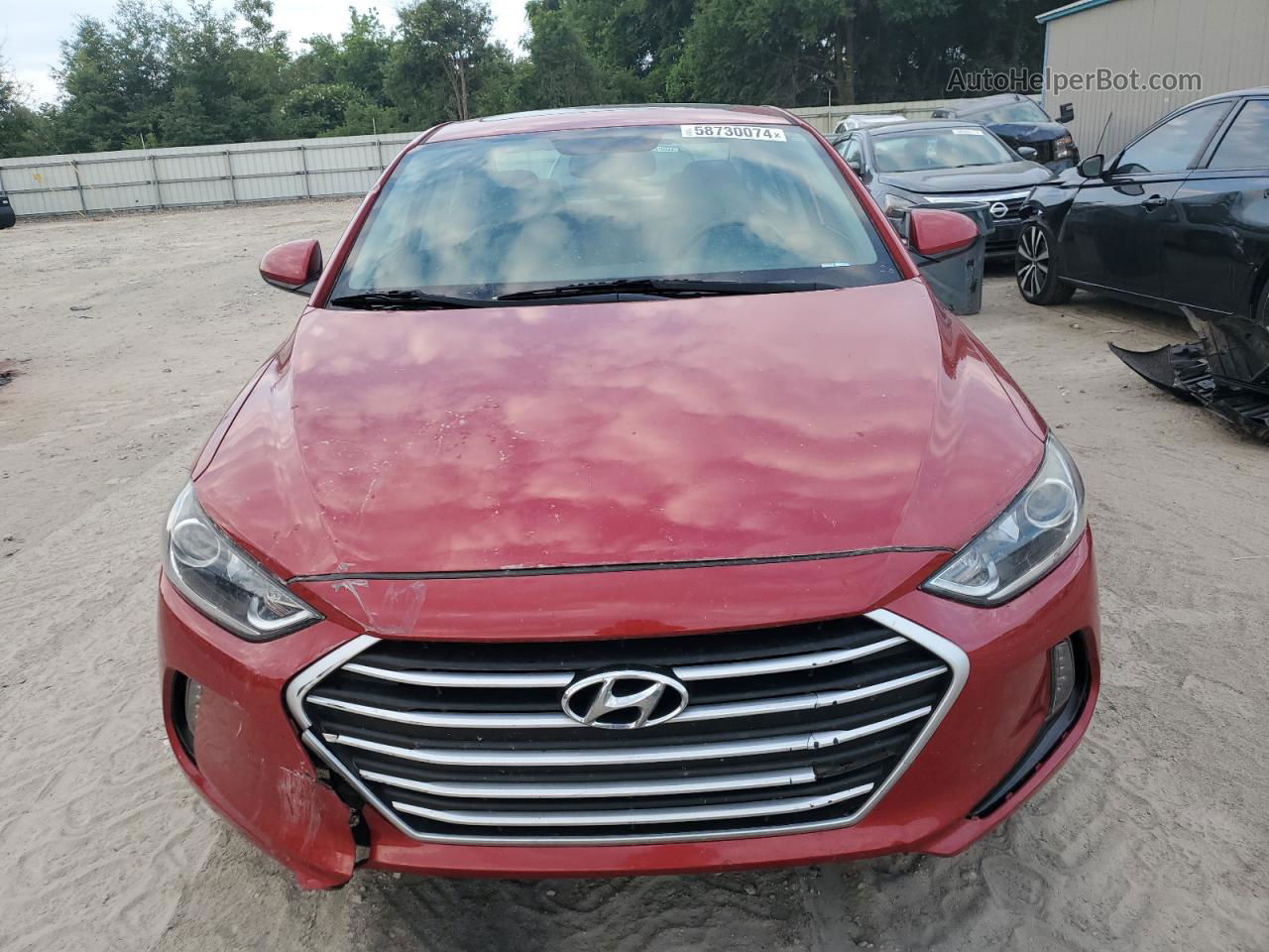 2018 Hyundai Elantra Sel Красный vin: 5NPD84LF5JH375582