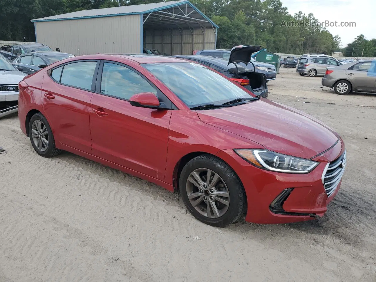 2018 Hyundai Elantra Sel Красный vin: 5NPD84LF5JH375582