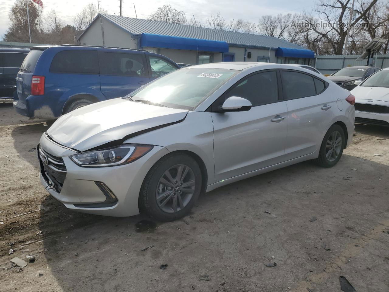 2018 Hyundai Elantra Sel Серебряный vin: 5NPD84LF5JH384315