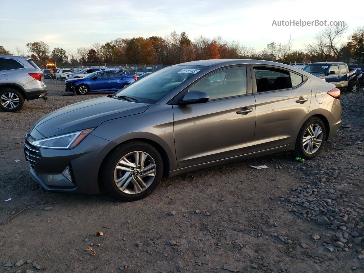 2019 Hyundai Elantra Sel Gray vin: 5NPD84LF5KH405178