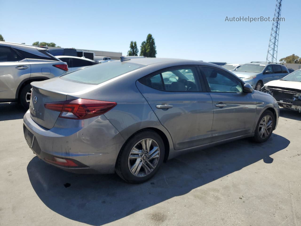 2019 Hyundai Elantra Sel Gray vin: 5NPD84LF5KH407934