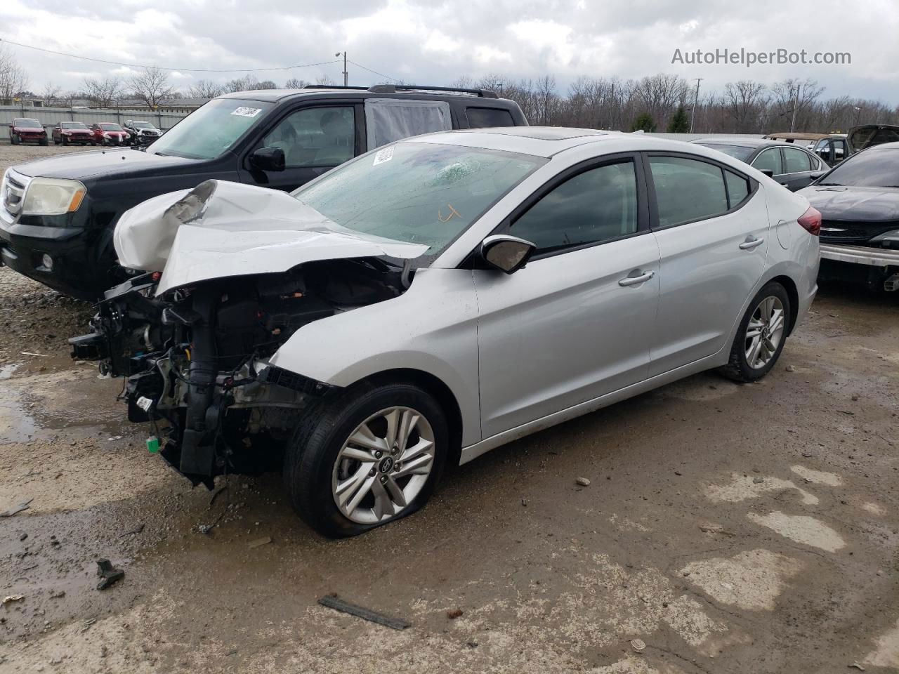 2019 Hyundai Elantra Sel Silver vin: 5NPD84LF5KH417542