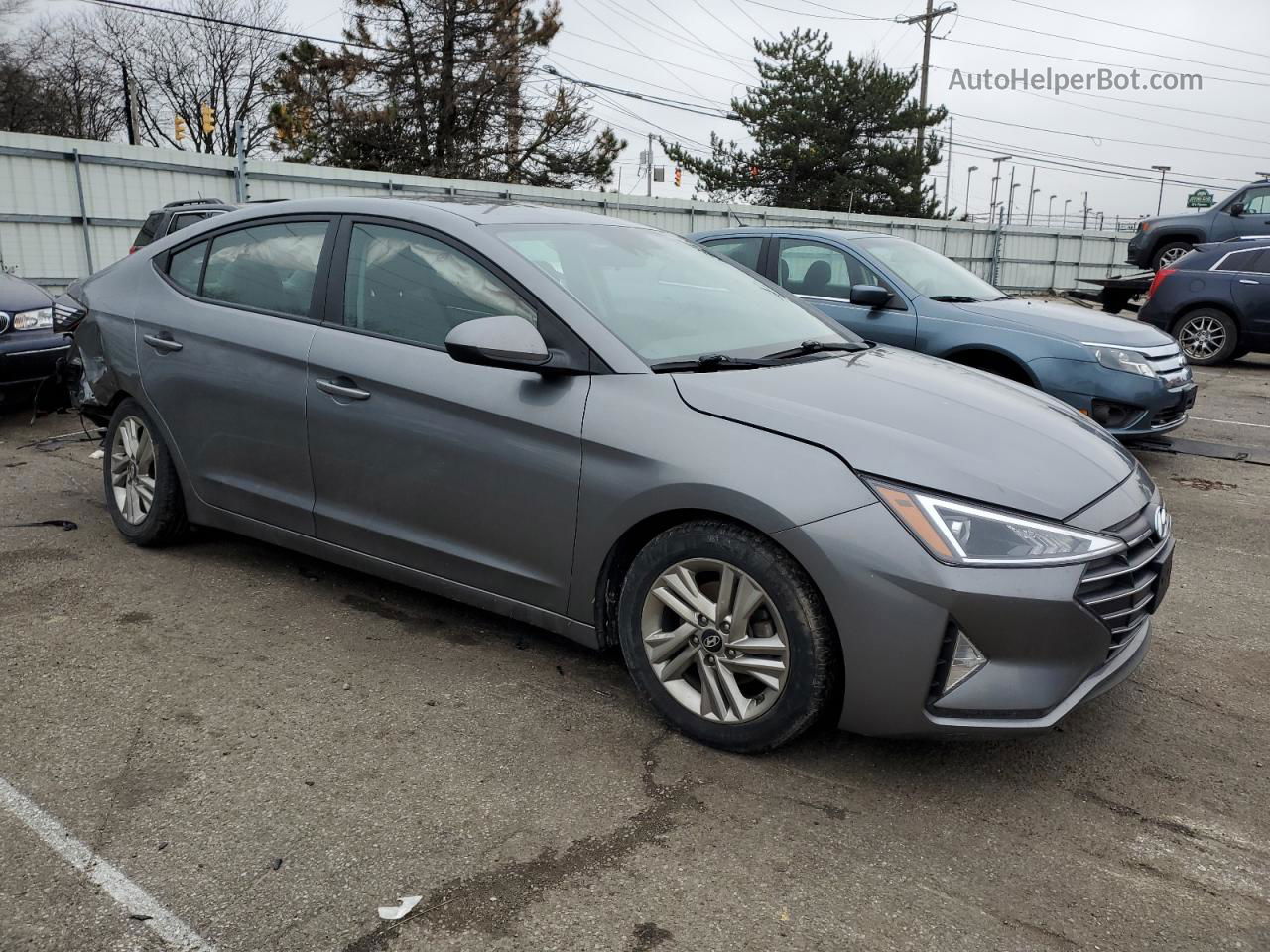 2019 Hyundai Elantra Sel Gray vin: 5NPD84LF5KH432154