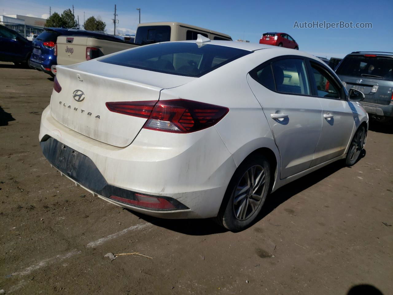 2019 Hyundai Elantra Sel White vin: 5NPD84LF5KH490197