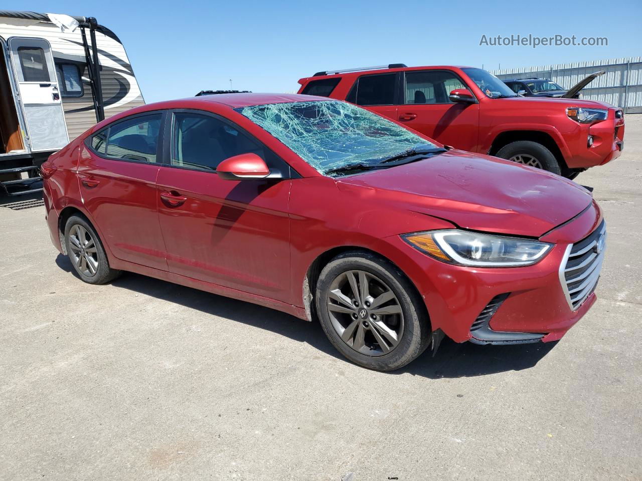 2017 Hyundai Elantra Se Red vin: 5NPD84LF6HH120613