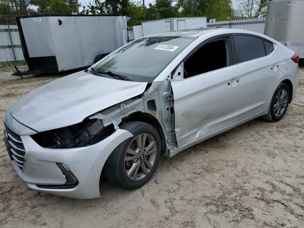 2017 Hyundai Elantra Se Silver vin: 5NPD84LF6HH180147