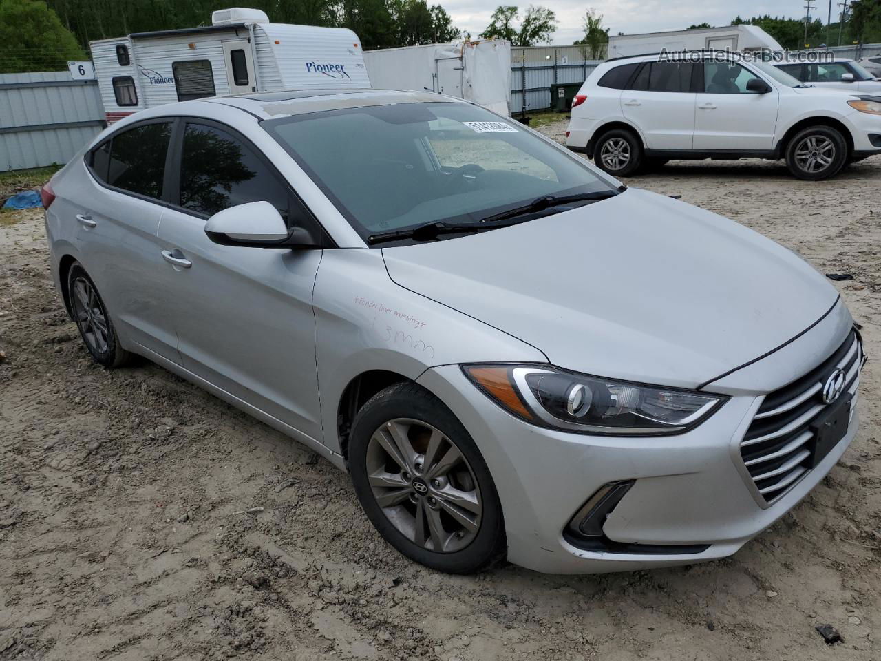 2017 Hyundai Elantra Se Silver vin: 5NPD84LF6HH180147