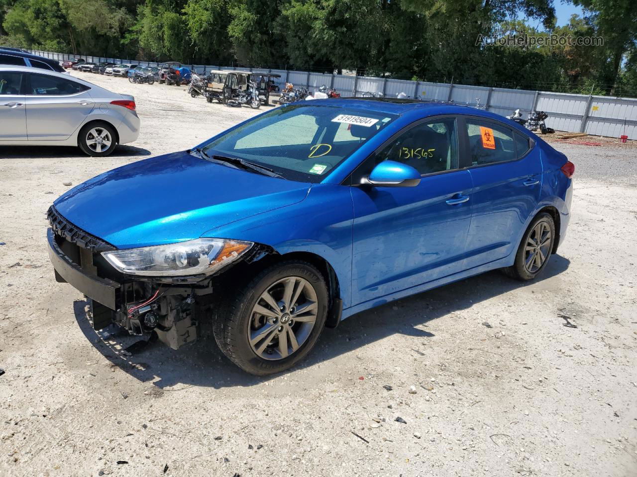 2018 Hyundai Elantra Sel Blue vin: 5NPD84LF6JH214965