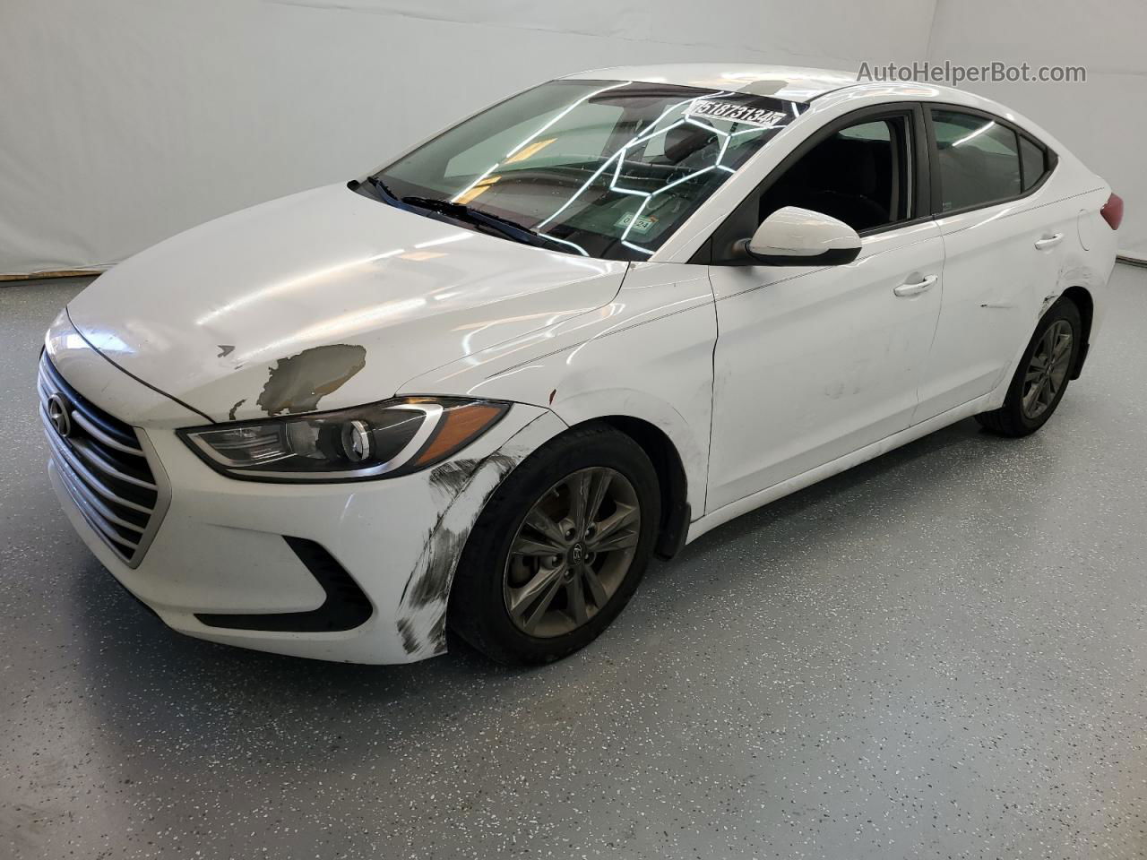 2018 Hyundai Elantra Sel White vin: 5NPD84LF6JH227084