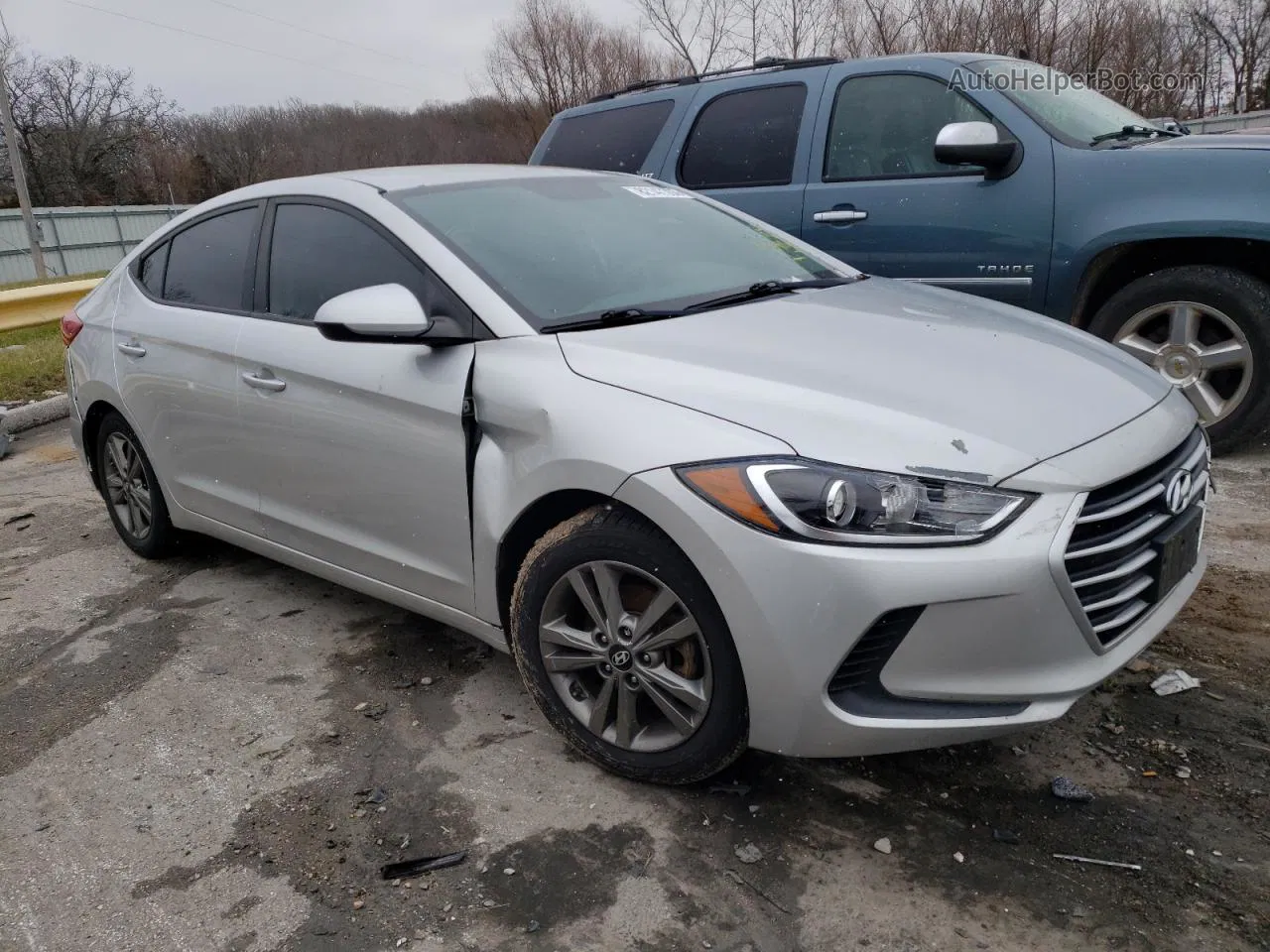 2018 Hyundai Elantra Sel Silver vin: 5NPD84LF6JH228378