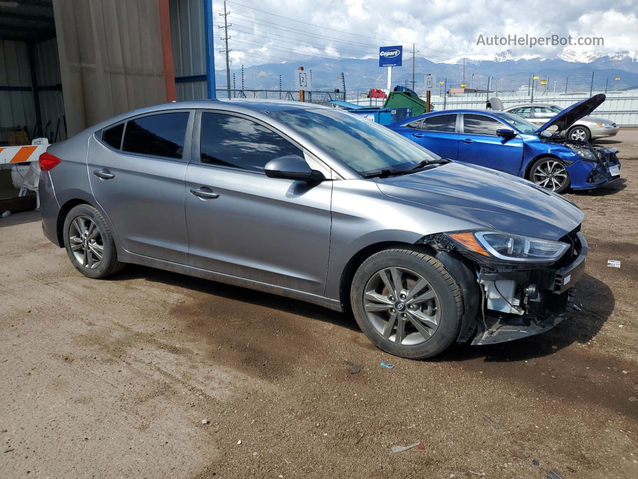 2018 Hyundai Elantra Sel Gray vin: 5NPD84LF6JH241227