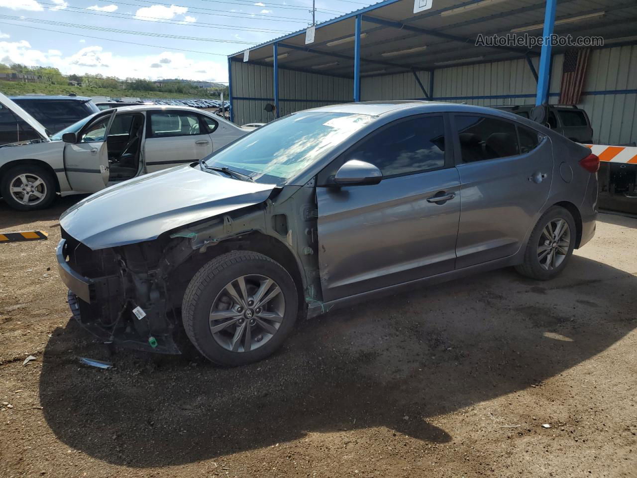 2018 Hyundai Elantra Sel Gray vin: 5NPD84LF6JH241227