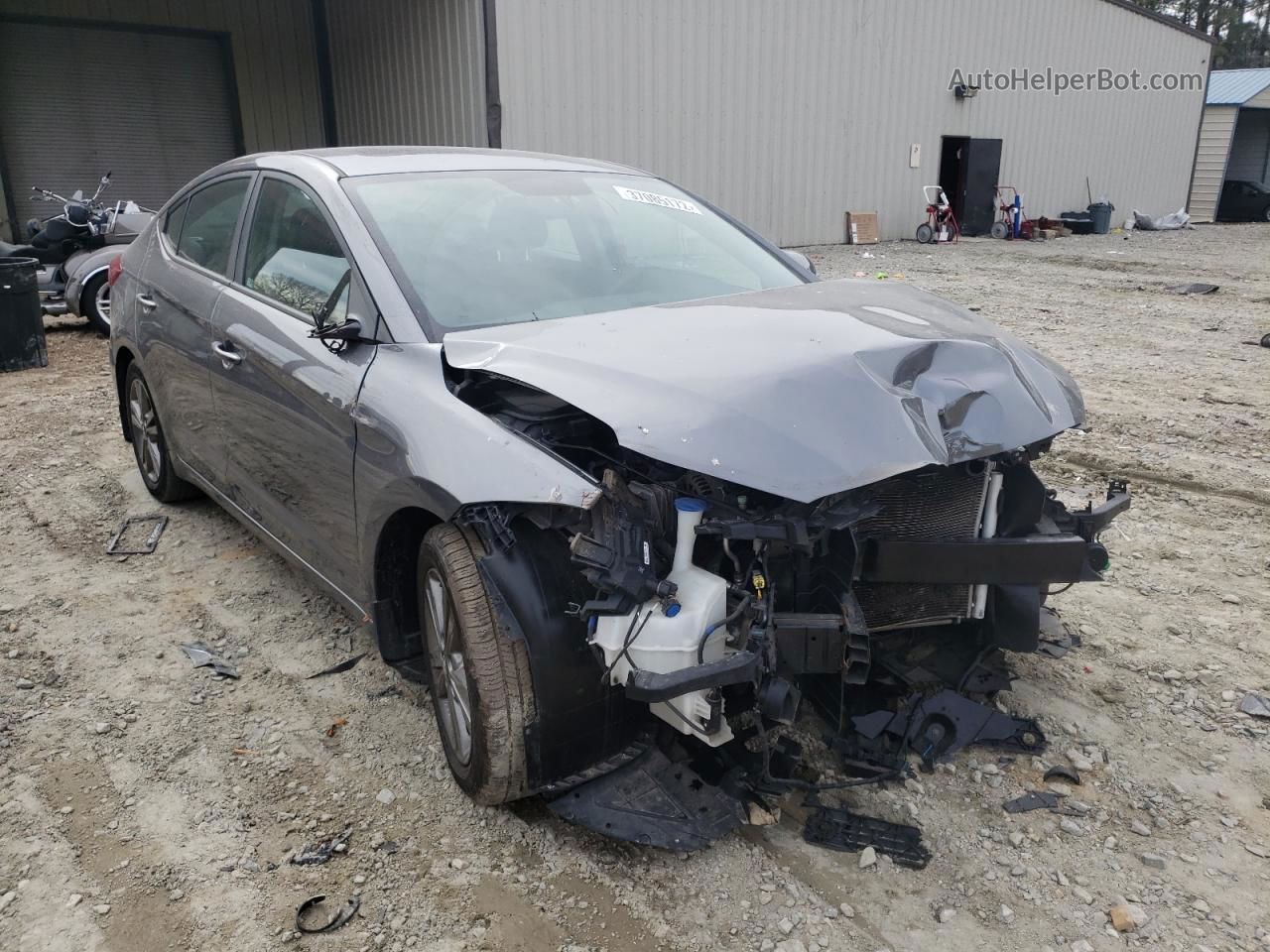 2018 Hyundai Elantra Sel Gray vin: 5NPD84LF6JH241843