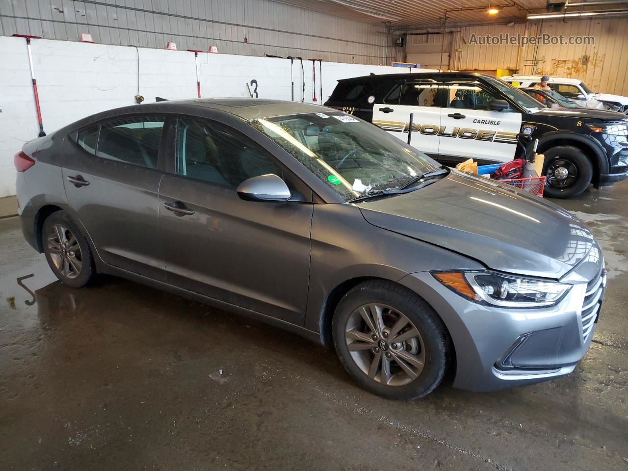 2018 Hyundai Elantra Sel Gray vin: 5NPD84LF6JH257217