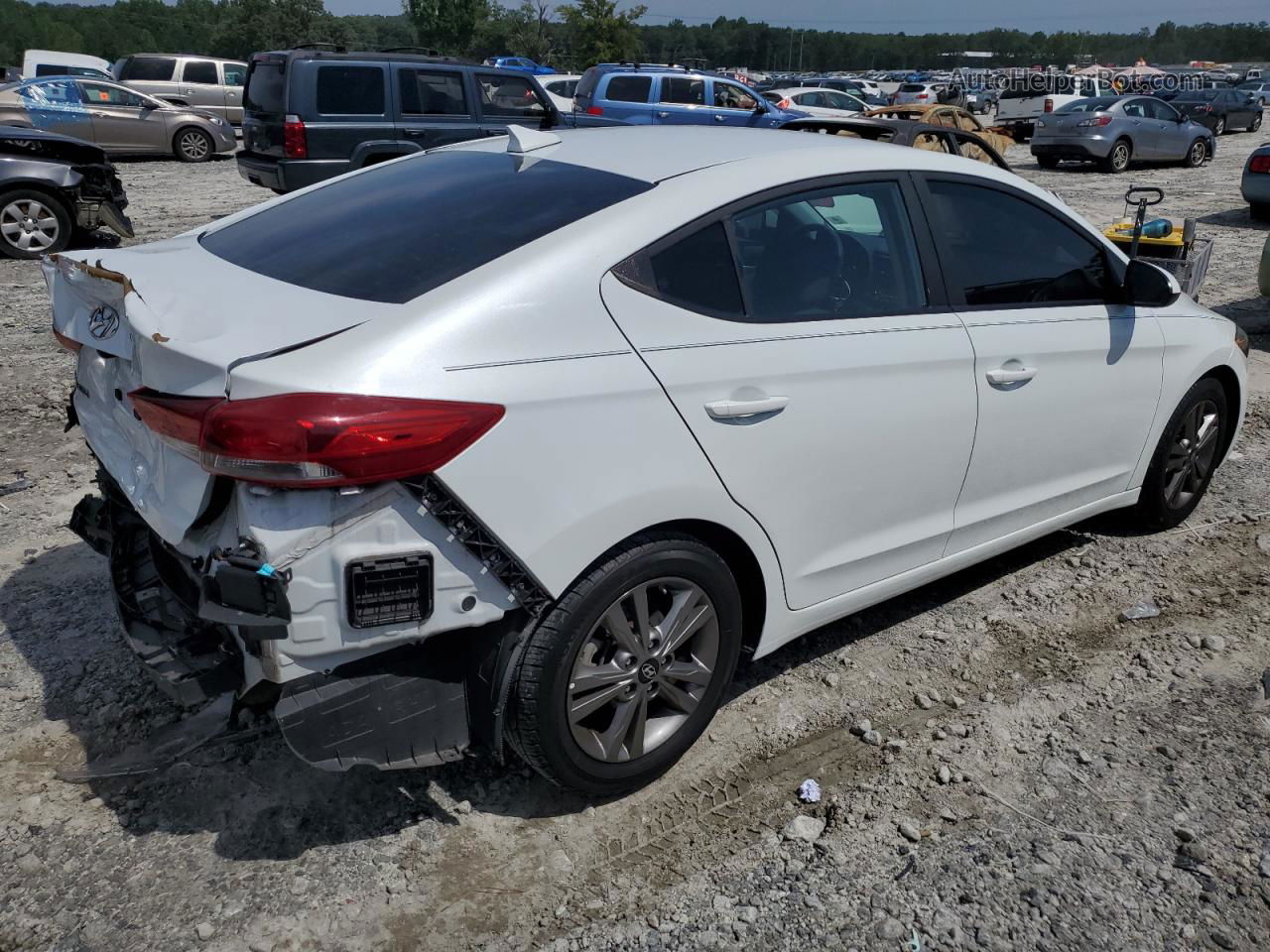 2018 Hyundai Elantra Sel White vin: 5NPD84LF6JH313110