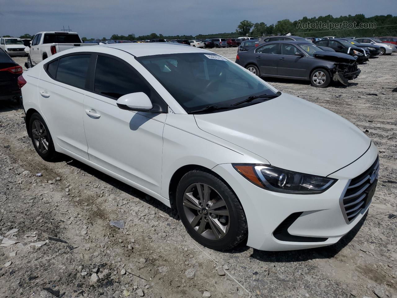 2018 Hyundai Elantra Sel White vin: 5NPD84LF6JH313110