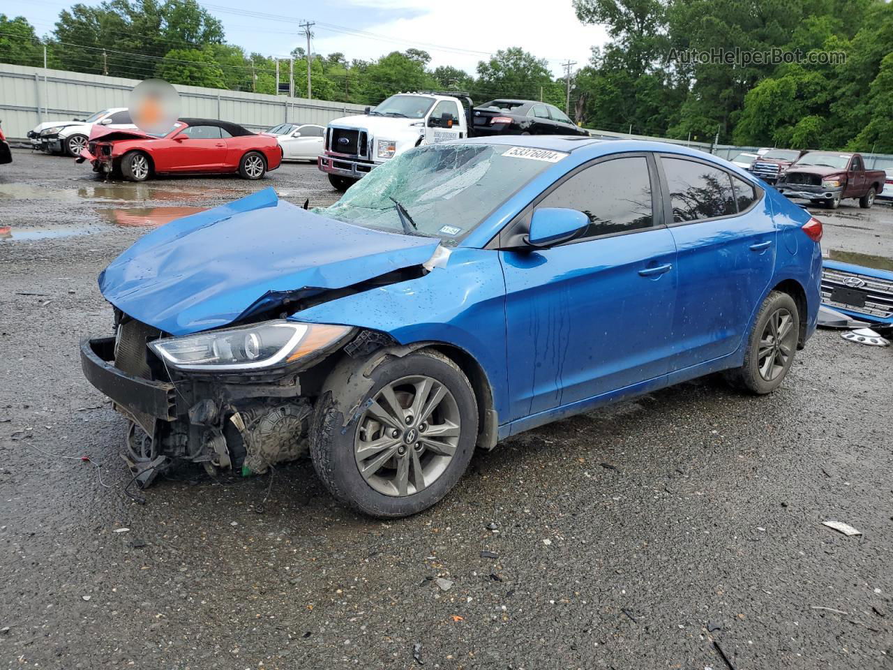 2018 Hyundai Elantra Sel Blue vin: 5NPD84LF6JH340064