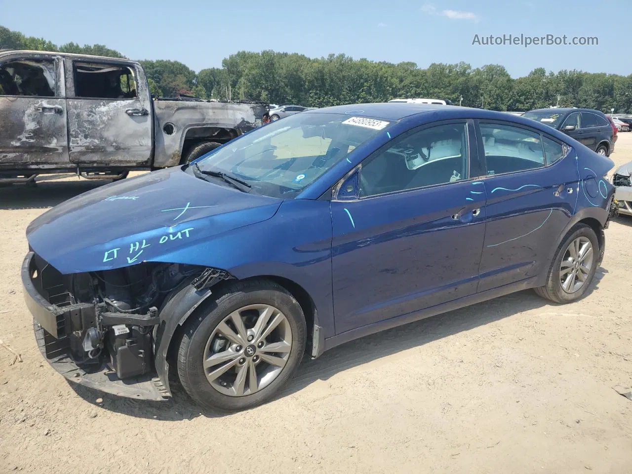 2018 Hyundai Elantra Sel Blue vin: 5NPD84LF6JH355647