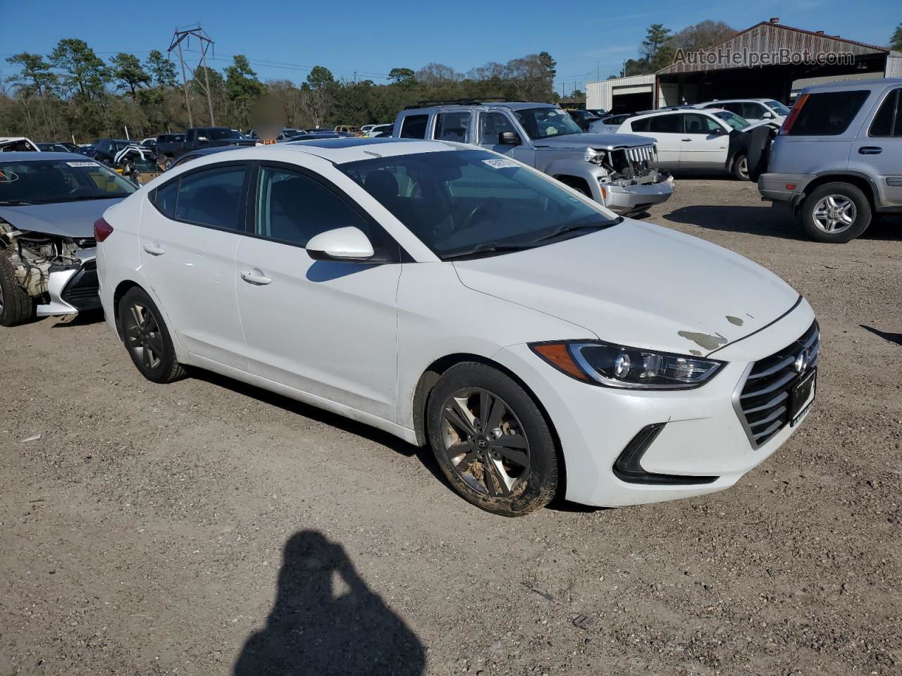 2018 Hyundai Elantra Sel White vin: 5NPD84LF6JH396327