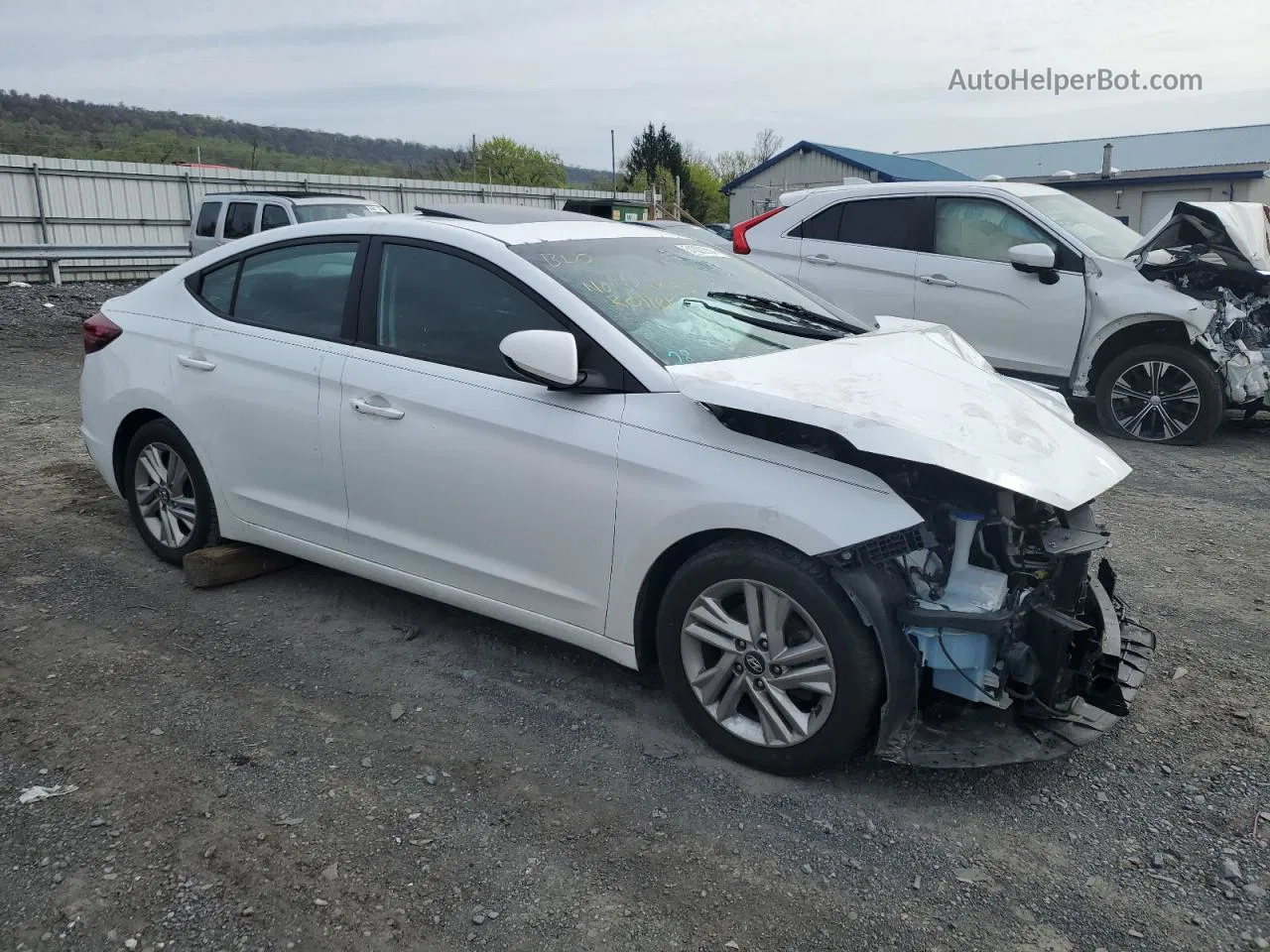 2019 Hyundai Elantra Sel White vin: 5NPD84LF6KH415685