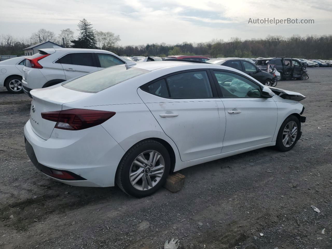 2019 Hyundai Elantra Sel White vin: 5NPD84LF6KH415685