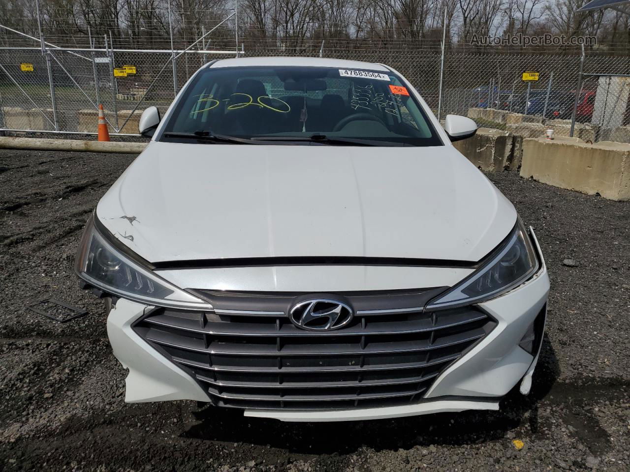 2019 Hyundai Elantra Sel White vin: 5NPD84LF6KH418294