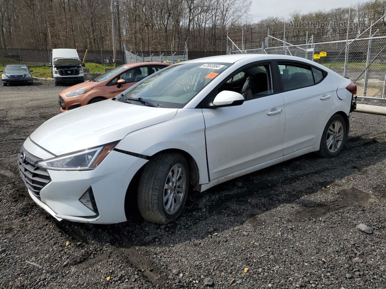 2019 Hyundai Elantra Sel White vin: 5NPD84LF6KH418294