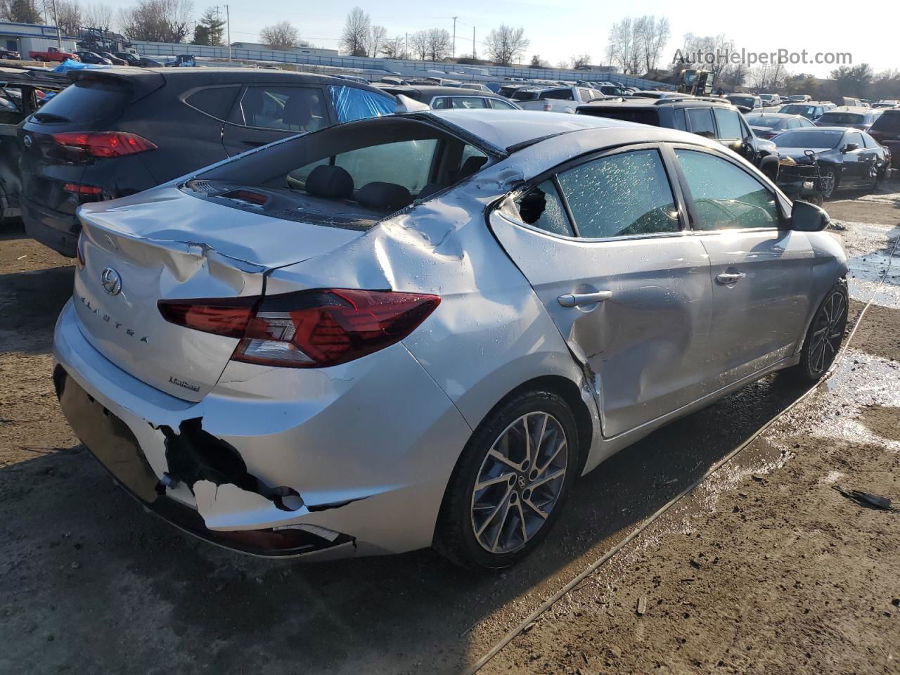 2019 Hyundai Elantra Sel Silver vin: 5NPD84LF6KH434155