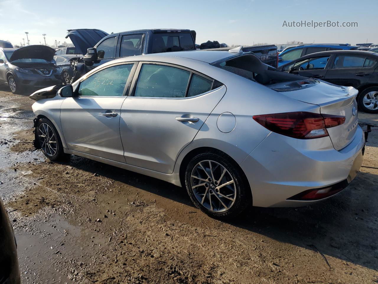 2019 Hyundai Elantra Sel Silver vin: 5NPD84LF6KH434155