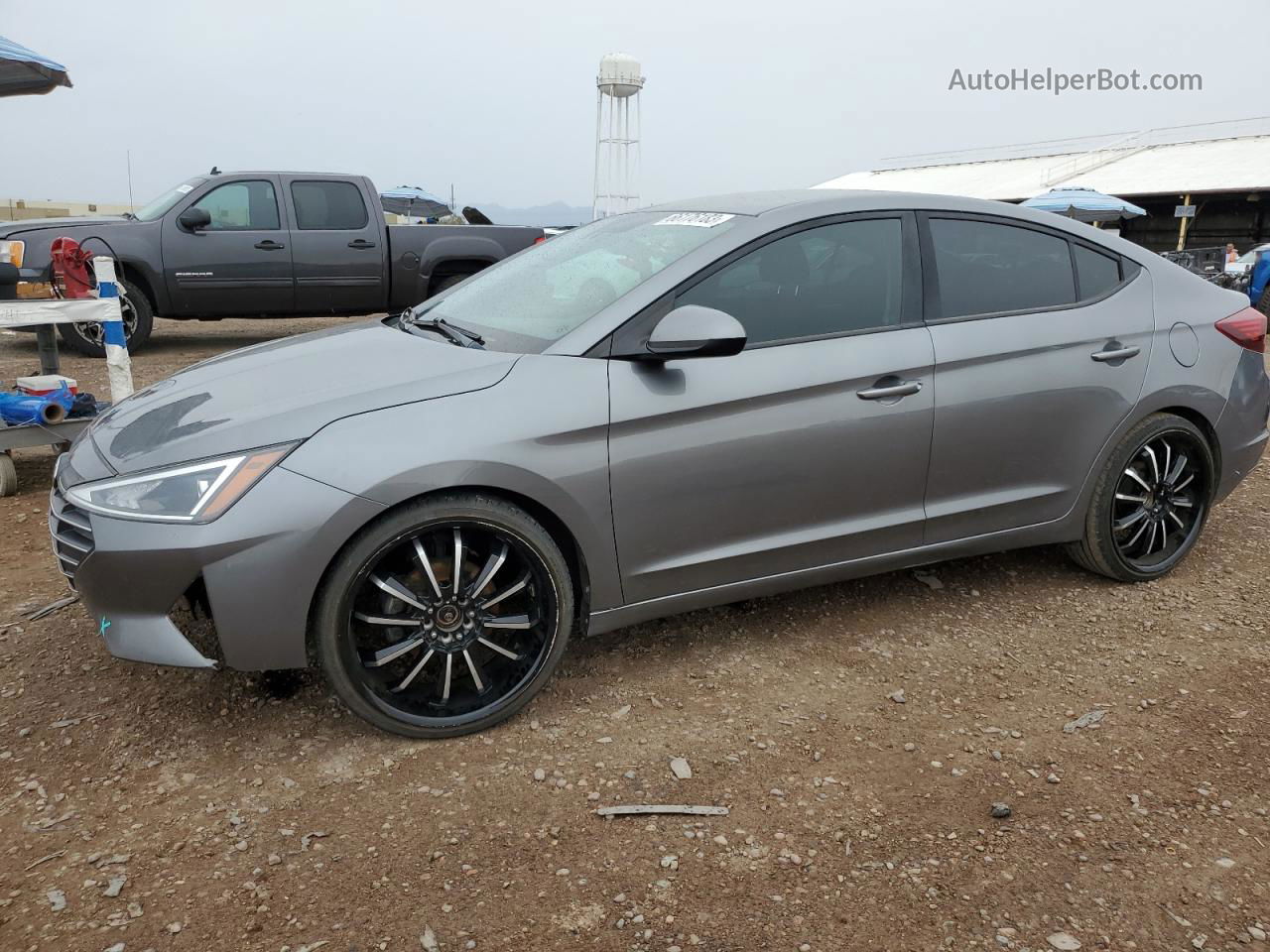 2019 Hyundai Elantra Sel Gray vin: 5NPD84LF6KH450582