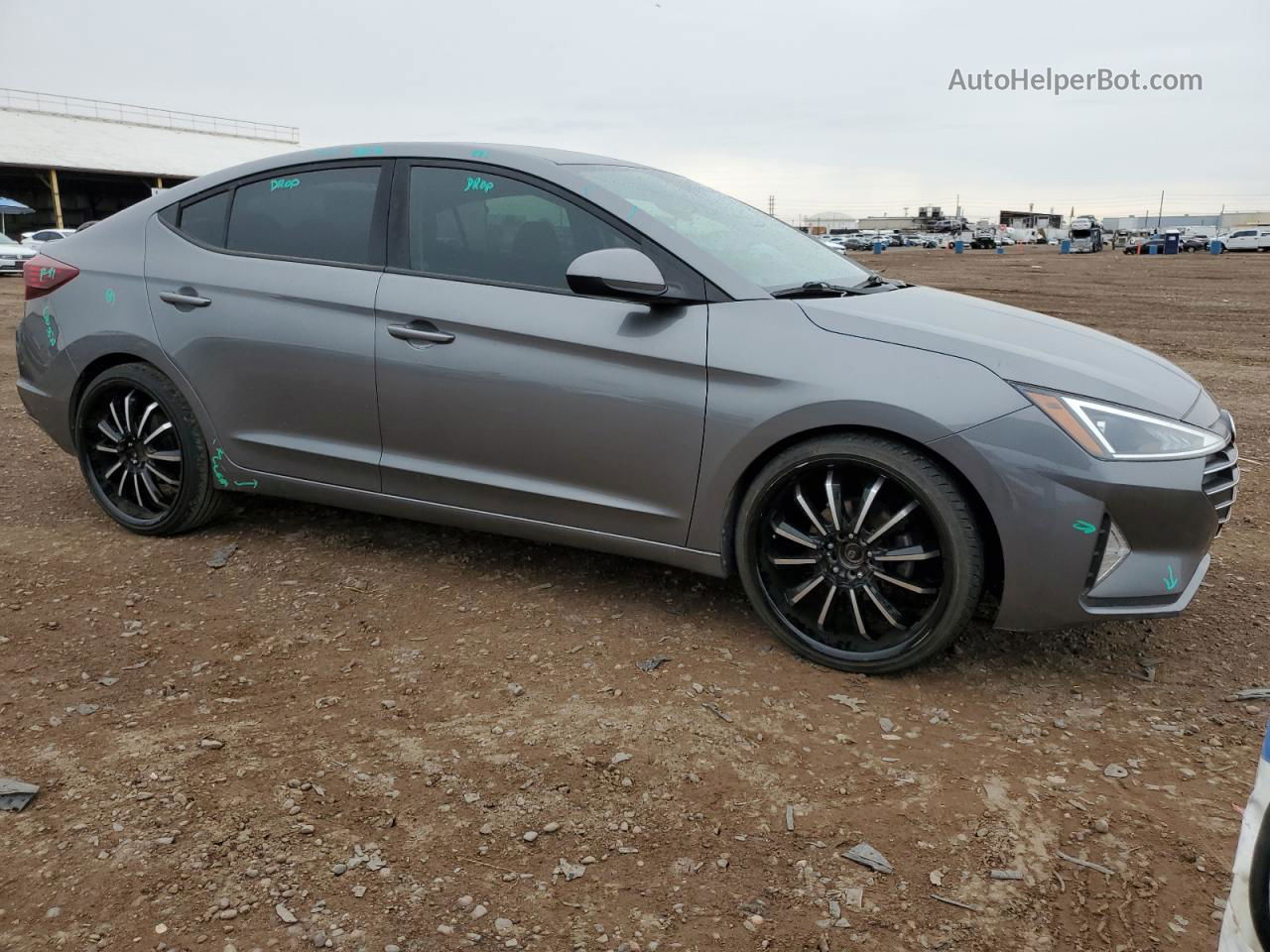 2019 Hyundai Elantra Sel Gray vin: 5NPD84LF6KH450582