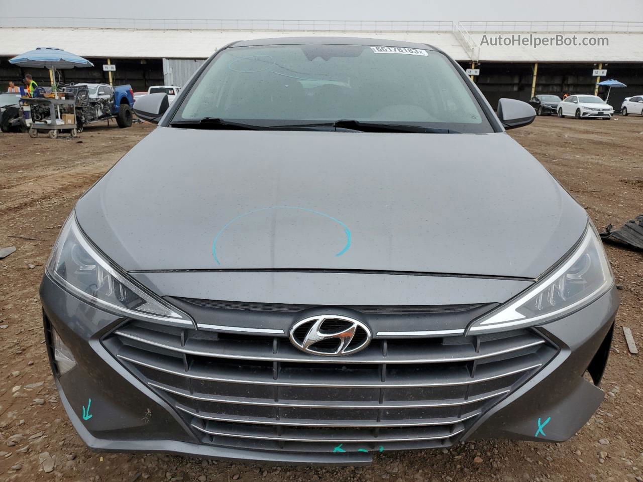 2019 Hyundai Elantra Sel Gray vin: 5NPD84LF6KH450582