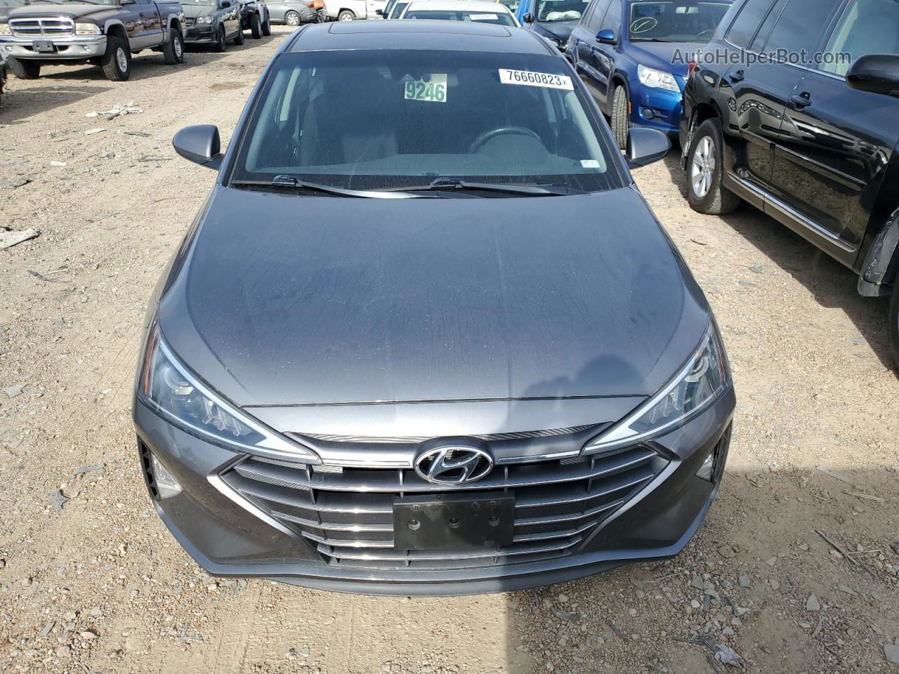 2019 Hyundai Elantra Sel Gray vin: 5NPD84LF6KH451358