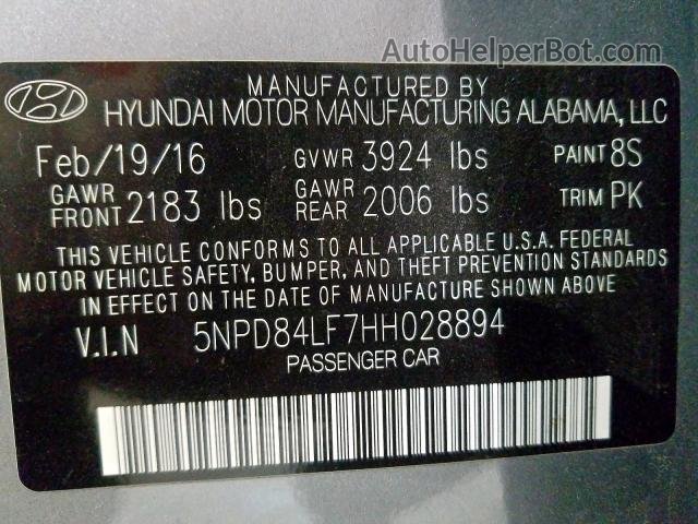 2017 Hyundai Elantra Se Silver vin: 5NPD84LF7HH028894