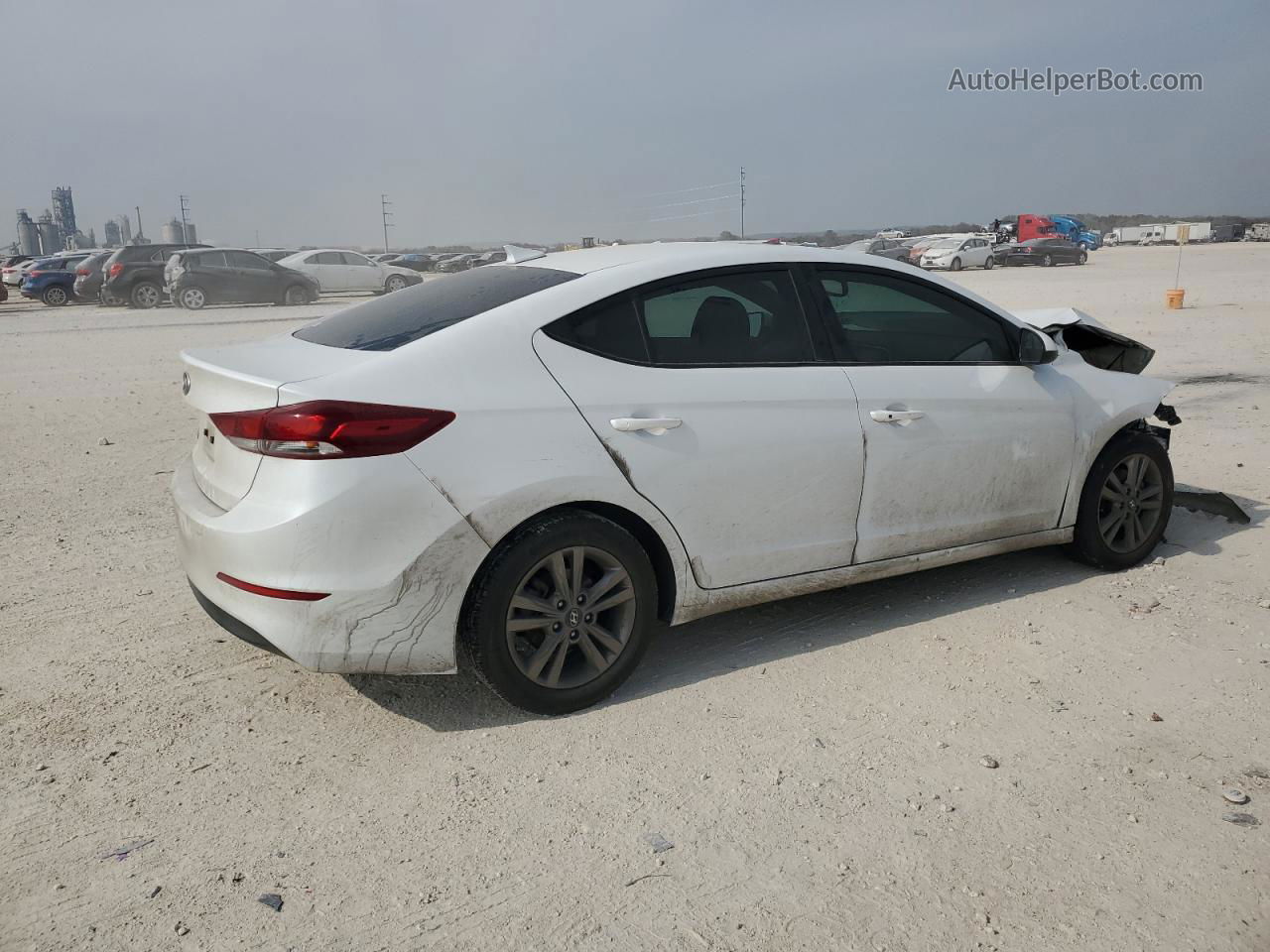 2018 Hyundai Elantra Sel White vin: 5NPD84LF7JH291781