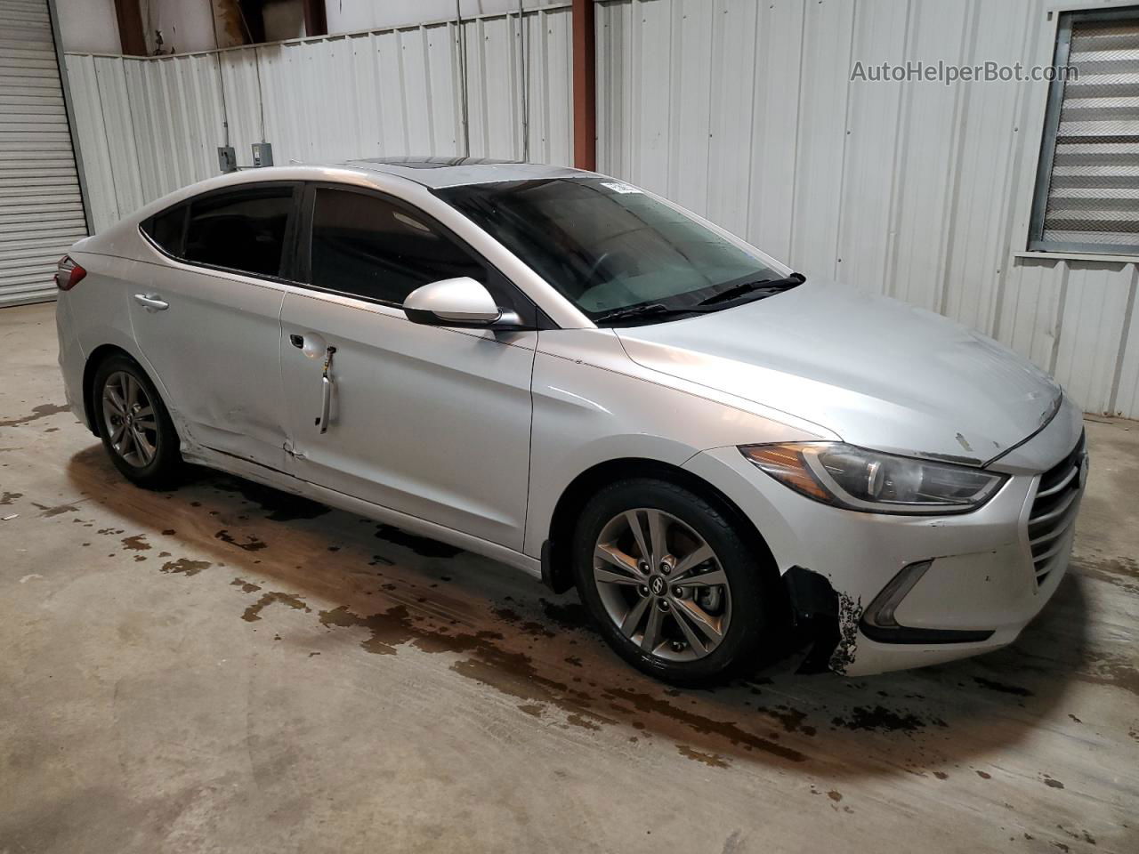 2018 Hyundai Elantra Sel Silver vin: 5NPD84LF7JH318333